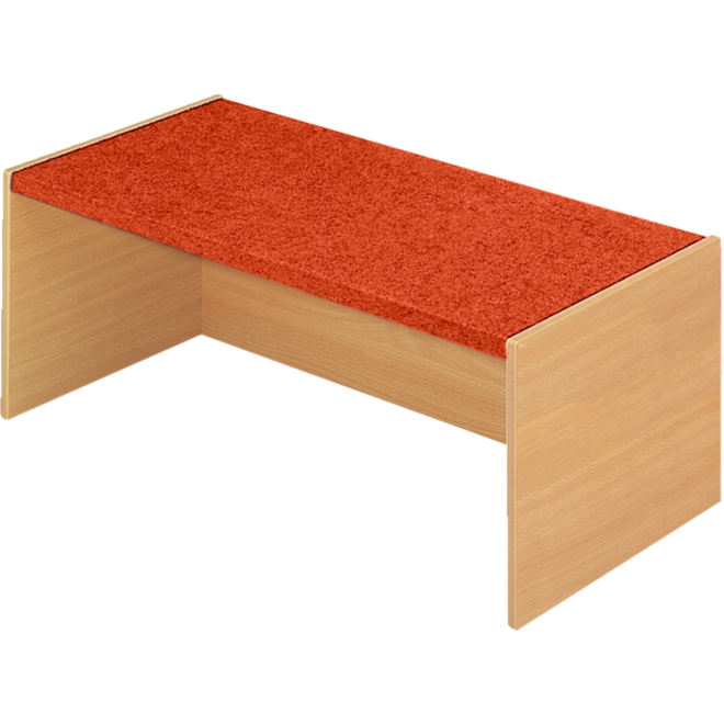 Podiumelement recht 120 × 40 × 35 cm, Beuken met Tretford bekleding