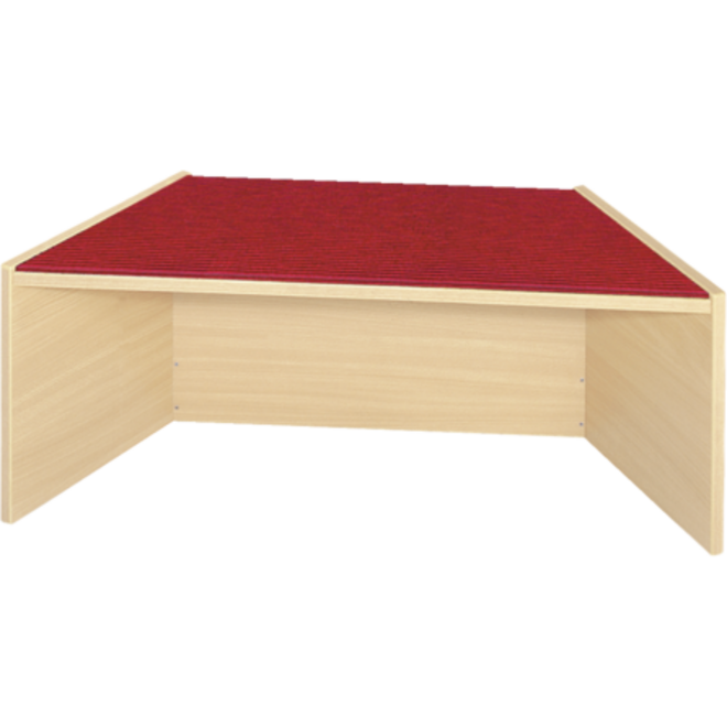 Podiumelement trapezium 100×40×35 cm, Ahorn met Tretford bekleding