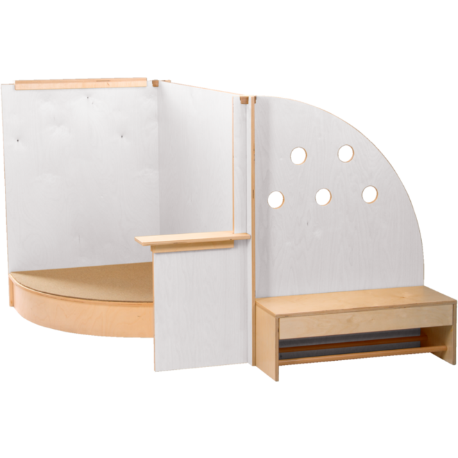 Kinderopvangspeelwand, rollenspel, 129 x 143,5 x 101,5 cm, berkenmultiplex