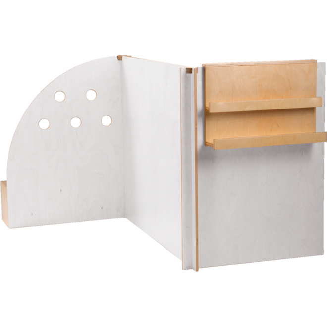Kinderopvangspeelwand, rollenspel, 129 x 143,5 x 101,5 cm, berkenmultiplex