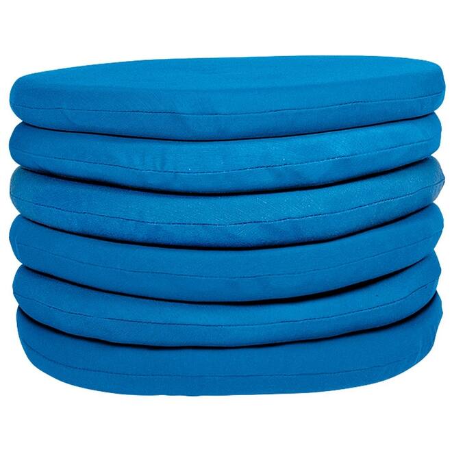 Zitkussens blauw, 6 stuks, rond 30 cm