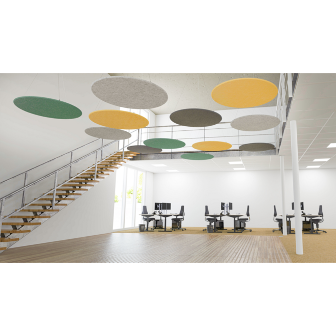 Akoestisch PET-vilt rond plafondpaneel, lichtgrijs,Ø120 cm