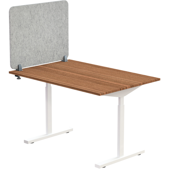 Akoestisch PET-vilt scheidingsscherm bureau, lichtgrijs, 60x120 cm