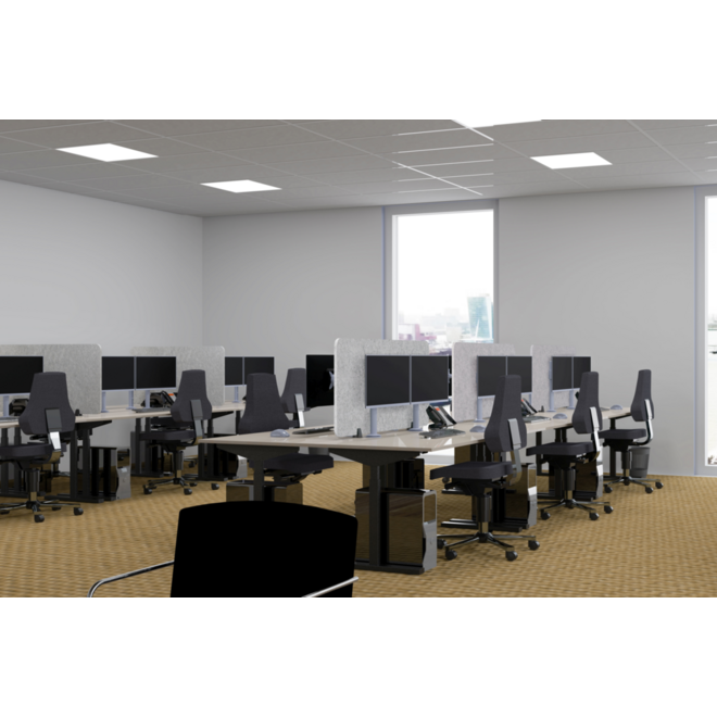 Akoestisch PET-vilt scheidingsscherm bureau, lichtgrijs, 60x120 cm