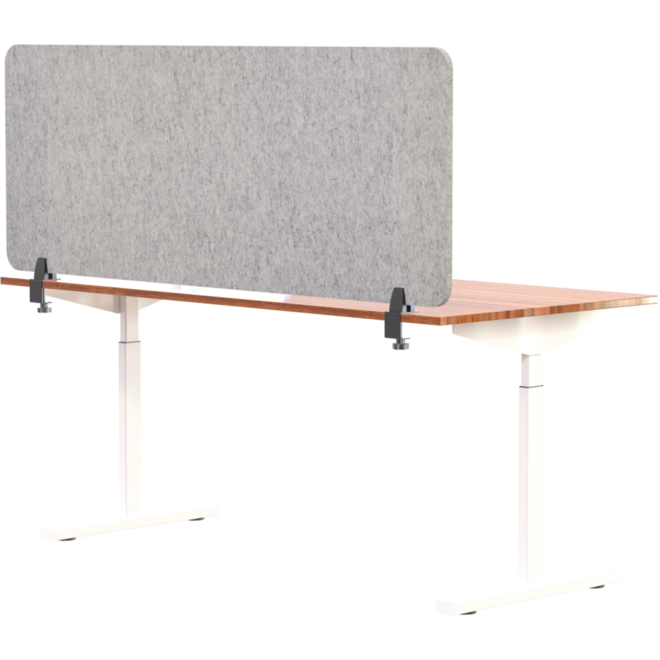 Akoestisch PET-vilt scheidingsscherm bureau, lichtgrijs, 60x120 cm