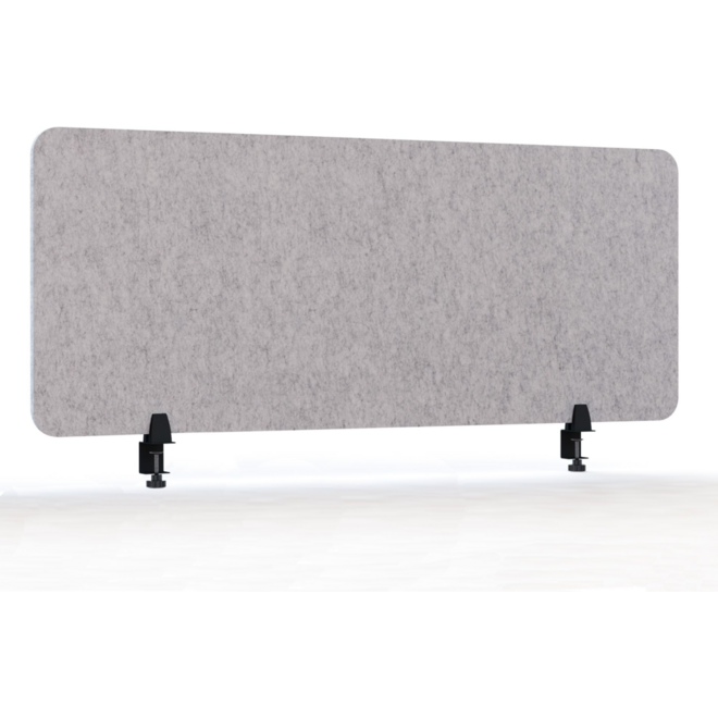 Akoestisch PET-vilt scheidingsscherm bureau, lichtgrijs, 60x160cm
