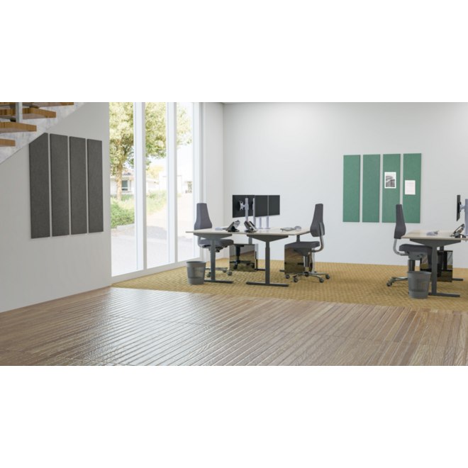 Akoestische PET-vilt wandpanelen, set4, donkergrijs, 30x120 cm