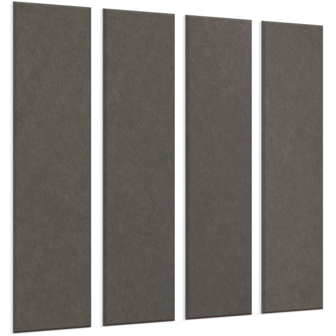 Akoestische PET-vilt wandpanelen, set4, donkergrijs, 30x120 cm