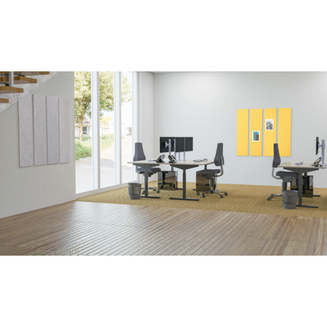 Akoestische PET-vilt wandpanelen, set4, lichtgrijs, 30x120 cm
