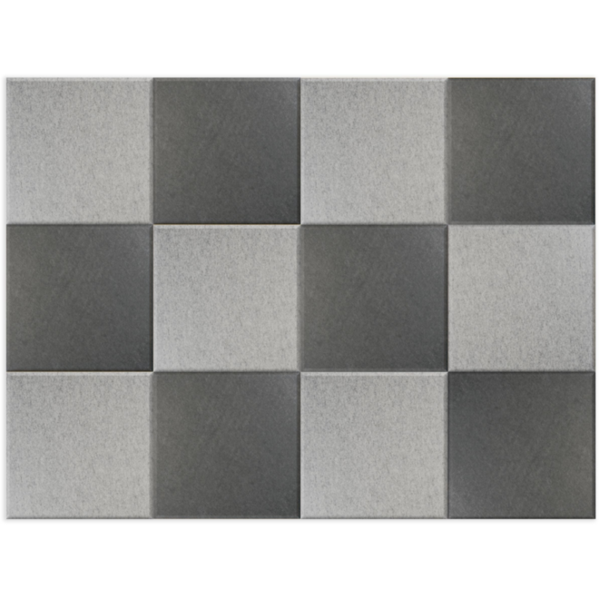 Akoestische PET-vilt wandtegels, set12, combi set geel, 30x30 cm