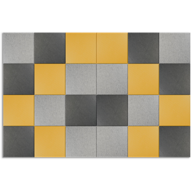 Akoestische PET-vilt wandtegels, set24, 30x30 cm