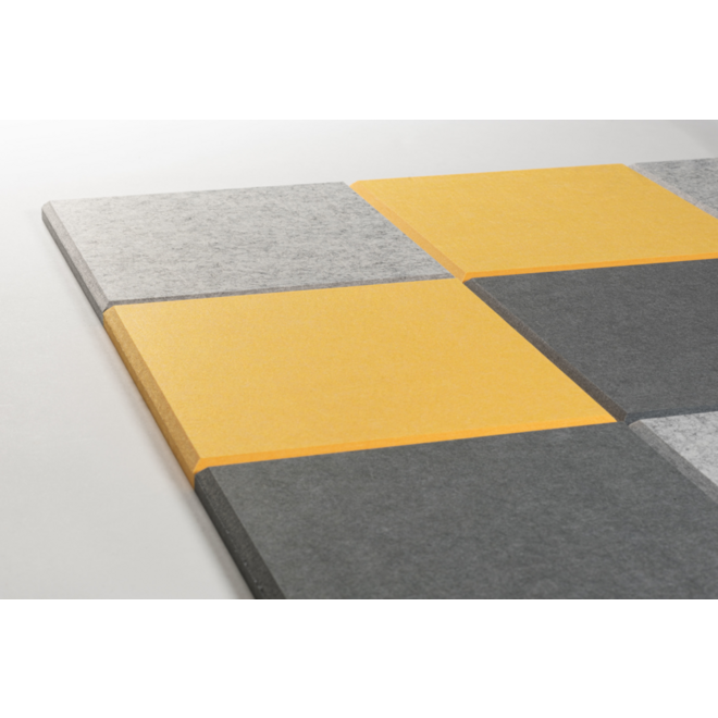 Akoestische PET-vilt wandtegels, set24, combi set geel,30x30 cm