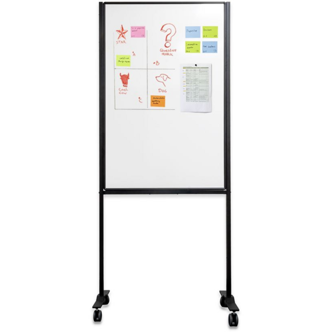 Verrijdbaar Work Board, emailstaal wit
