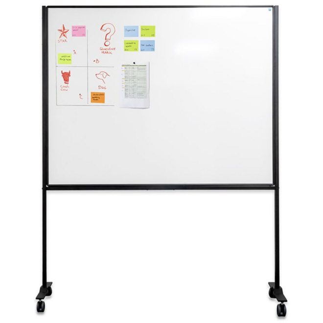 Verrijdbaar Work Board, emailstaal wit