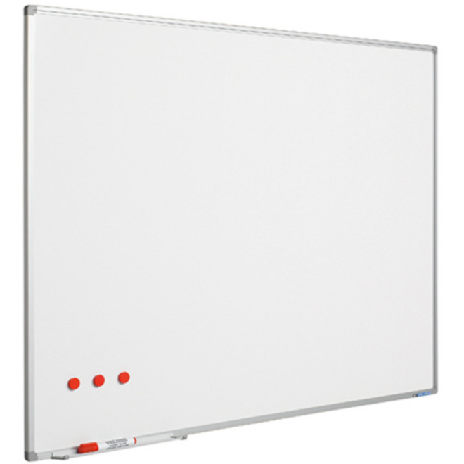 Whitebord emaille 100 x 100 cm softline profiel, ongemonteerd