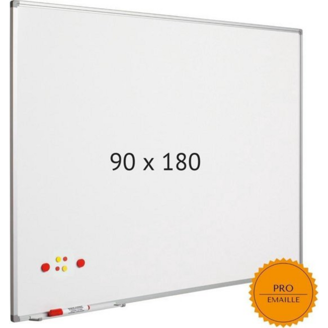 Whitebord emaille 90 x 180 cm, prestige ongemonteerd