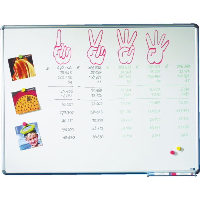 Whitebord emaille 60 x 90 cm, prestige ongemonteerd