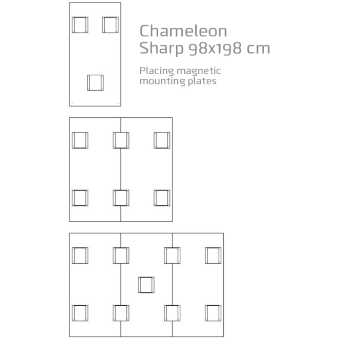 Whiteboard Sharp emaillestaal wit 118 x 198 cm, magnetische montage