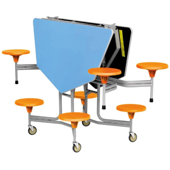 Achthoekige tafel, 8-zitter H74 136cm x 153cm x 74cm