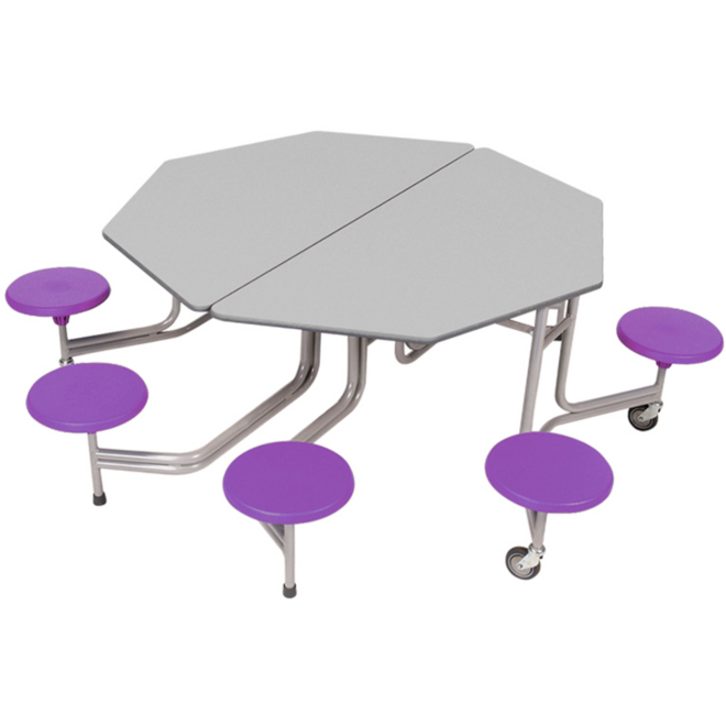 Achthoekige tafel, 8-zitter H74 136cm x 153cm x 74cm