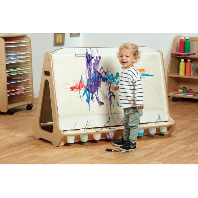 Ezel Dubbelzijdige met 4 stations, whiteboard, PT1063