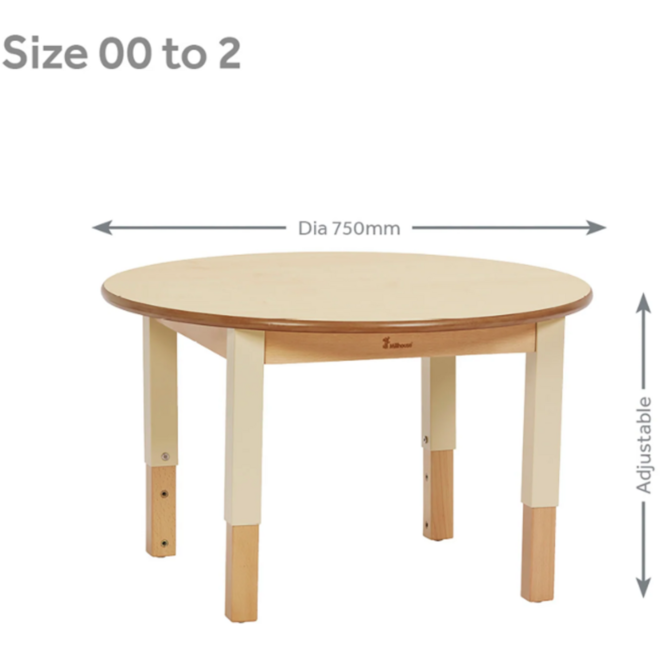 Tafel rond in hoogte verstelbaar, klein, PT1277