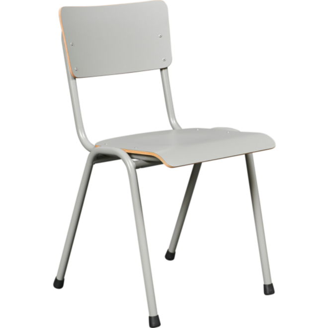 Stoel model 3390, zonder armleuningen, Ral 7037 grijs