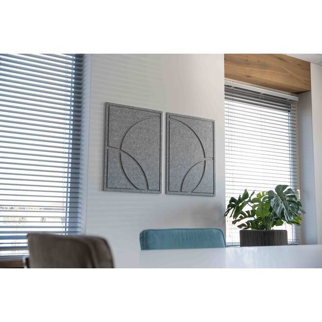 GEO 2 luik -Acoustic Art - Grijs, 2 stuks, 80x60 cm