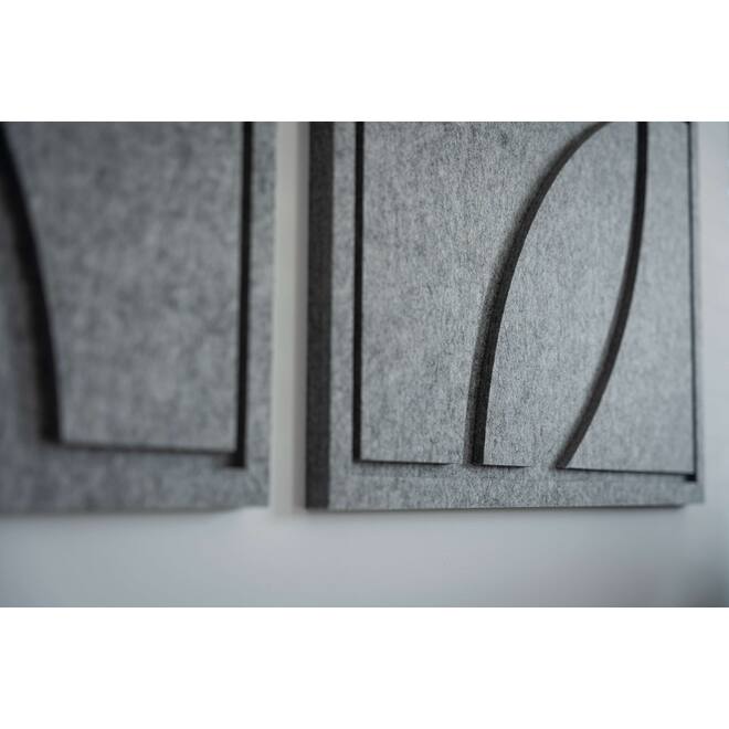 GEO 2 luik -Acoustic Art - Grijs, 2 stuks, 80x60 cm