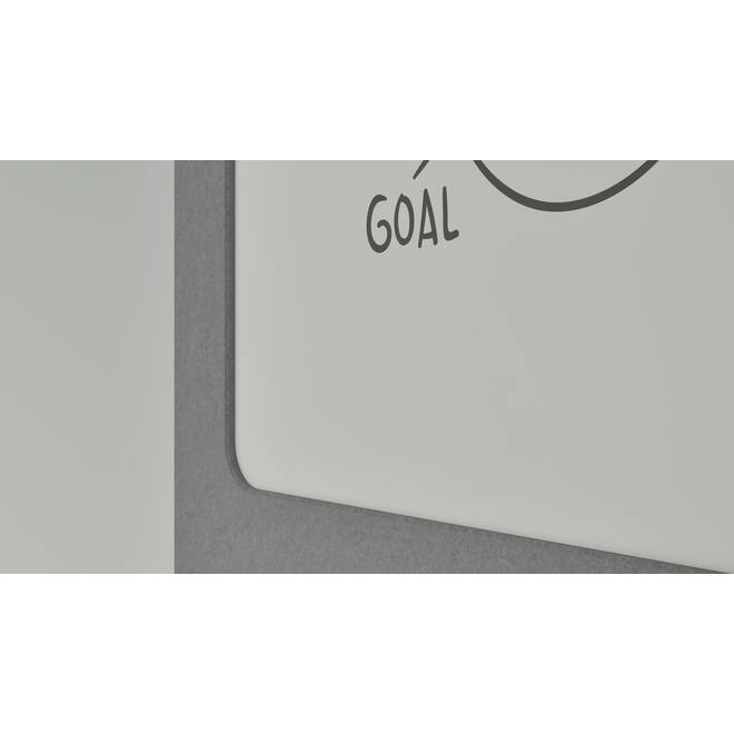 Akoestische whiteboard Silva, 200 x 120 cm, Donkergrijs, verrijdbaar
