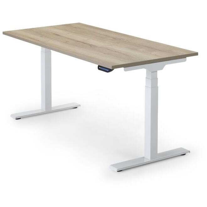 Bureau S-Line, Oak light, onderstel wit, 160x80 cm