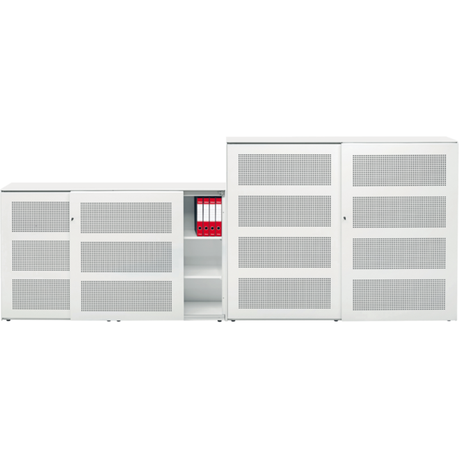 Schuifdeurkast akoestisch incl. top metaal, 200x120x45cm. 4  legb.