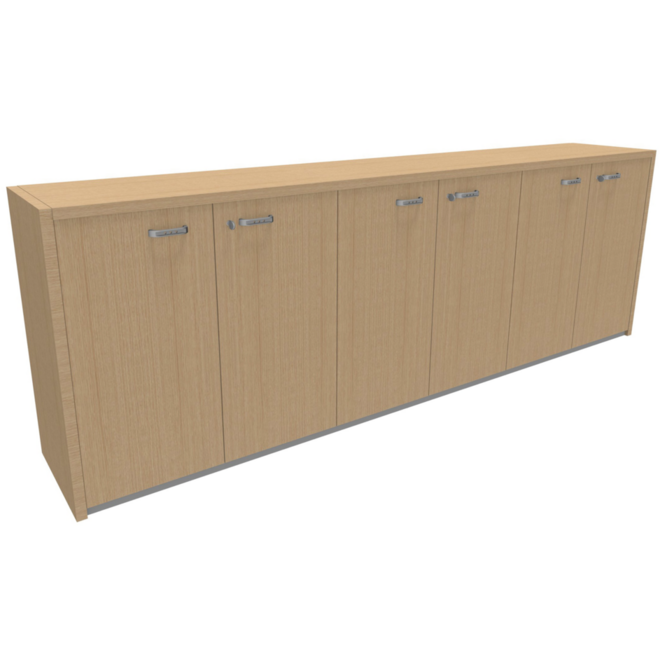 Kast Q4 258x45x134 cm, met top 30 mm, plint,soft close en zijwanden