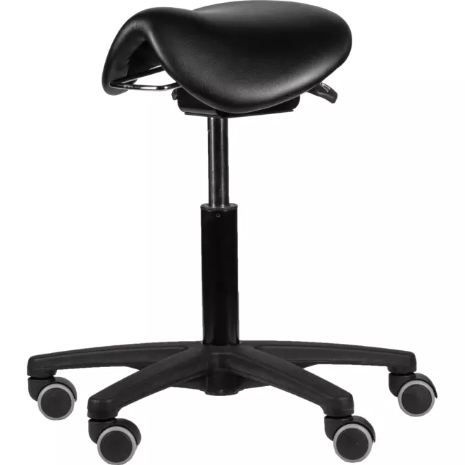 Zadelkruk zithoogte 50-69 cm, luxe kunstleder Matzwart/0