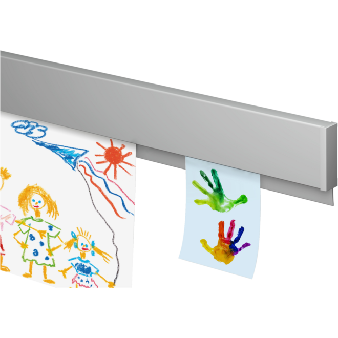 Info Rail alu 100 cm (inclusief bevestigingsmateriaal en eindkappen)