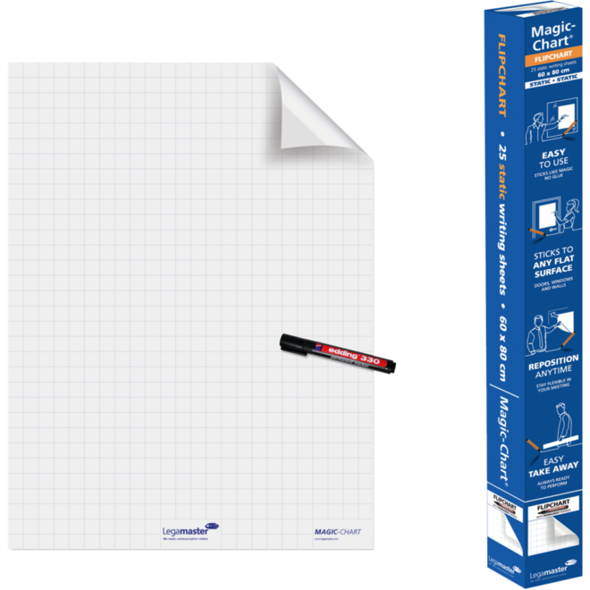Schrijfvellen Magic-Charts flipchart ruit 60 x 80 cm, 25 vel