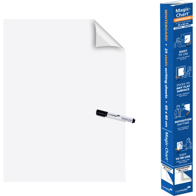 Schrijfvellen Magic-Charts whiteboard blanco 60 x 80 cm, 25 vel