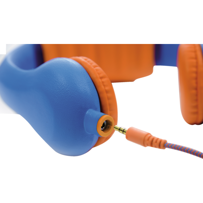 Safe 'n Sound hoofdtelefoon blauw, met afneembare textiel kabel