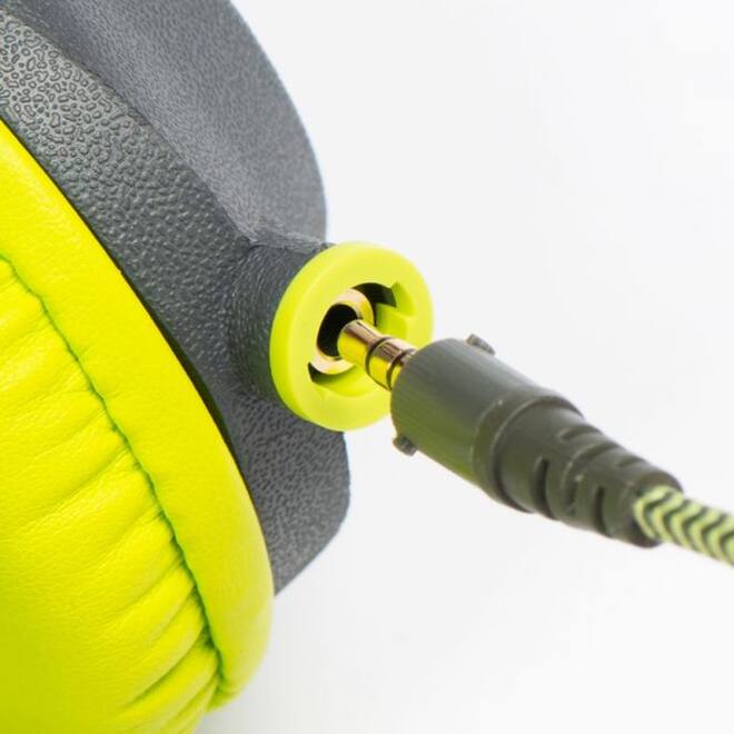 Safe 'n Sound hoofdtelefoon EduFlex Lime met Mini Jack en USB-C kabel