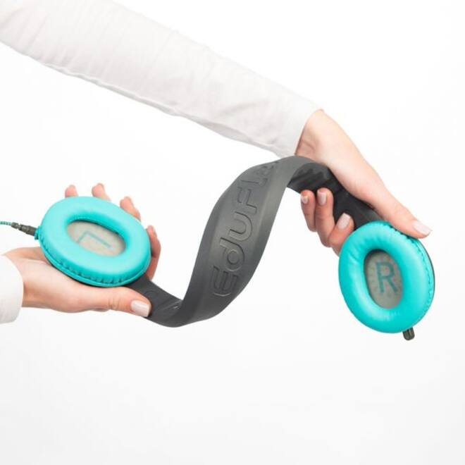 Safe 'n Sound hoofdtelefoon set van 6 st. (aqua/lime) + 3 extra kabels
