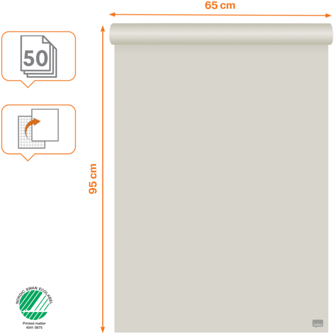 Flipoverblok 95,5 x 65 cm blanco/ruit, per 2 x 50 vel