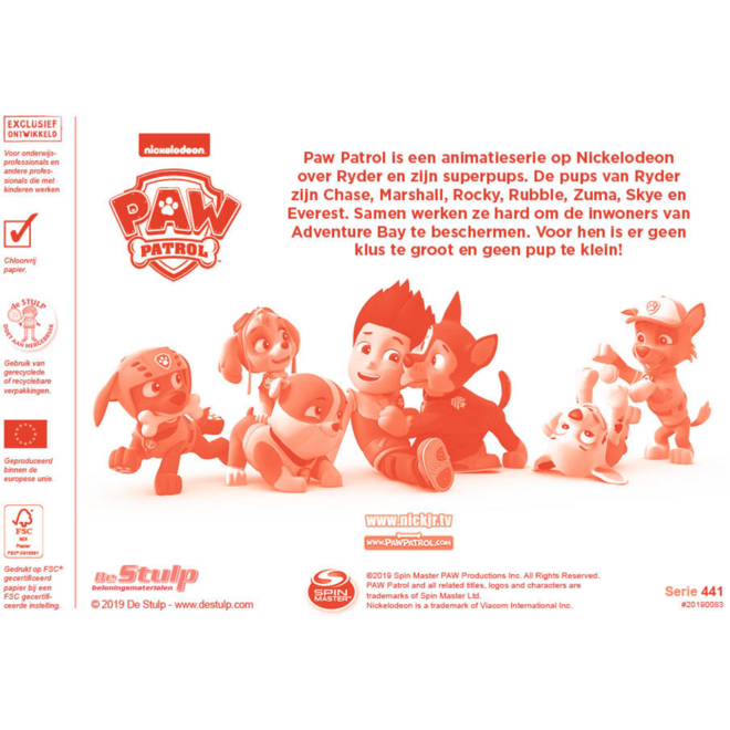 Beloningsstickers 441 Paw Patrol, 35 motieven, 700 stuks