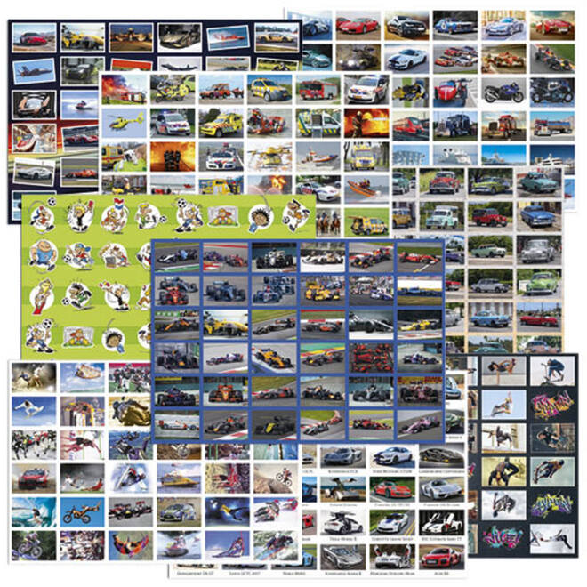 Beloningsstickers mixserie 319006 voertuigen/sport, 35 mot, 700st