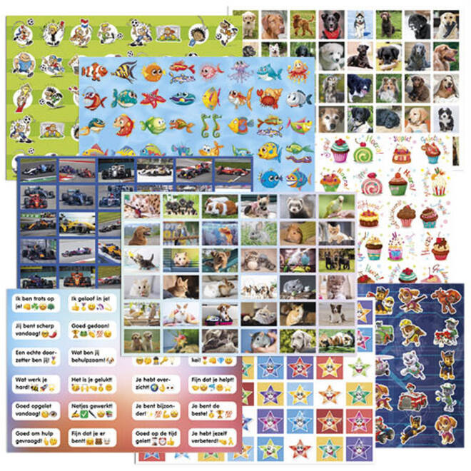 Beloningsstickers mixserie 319007 assorti, 35 motieven, 700 stuks