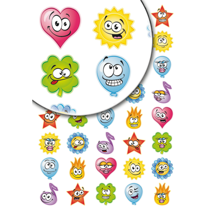 Beloningsstickers Vrolijke Figuurtjes 296, 40 motieven, 800 st