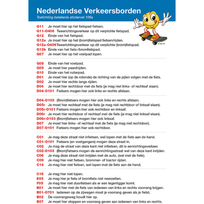 Beloningsstickers Verkeersborden 106, 70 motieven, 700 stuks