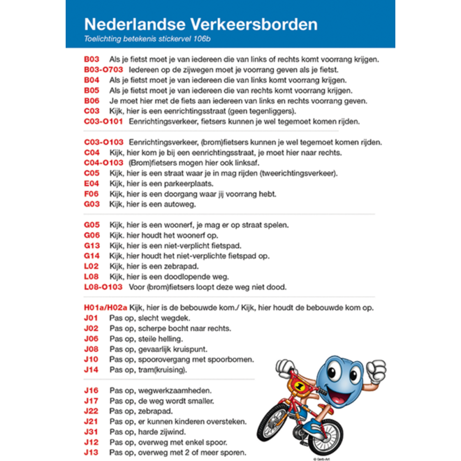 Beloningsstickers Verkeersborden 106, 70 motieven, 700 stuks