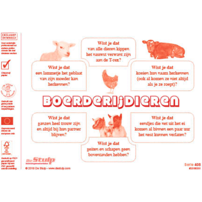 Beloningsstickers 408 boerderijdieren, 36 motieven, 720 stuks