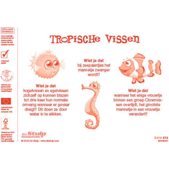 Beloningsstickers 414 kleurige vissen, 48 motieven, 960 stuks