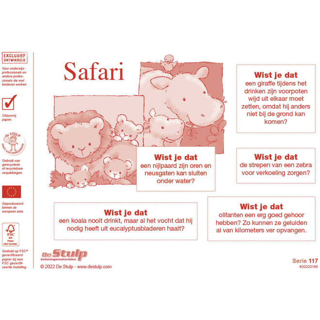 Beloningsstickers 117 Safari 35 motieven, 700 stickers